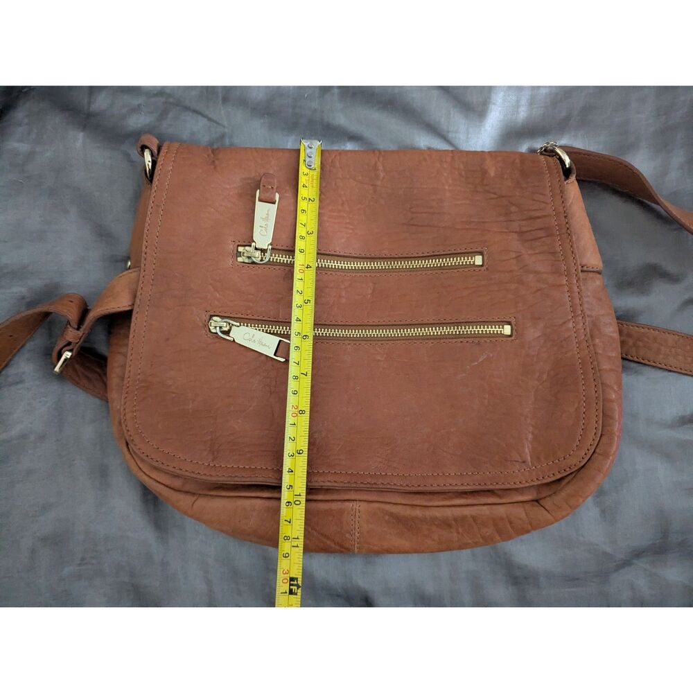 Cole Haan Leather Crossbody Bag Cognac Tan - Adjustable Strap - Picture 6 of 8